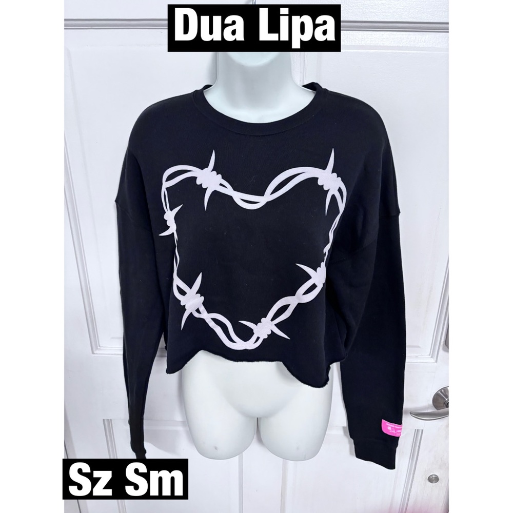 Dua Lipa Miami Concert Heart Sweatshirt Cropped Sz Sm